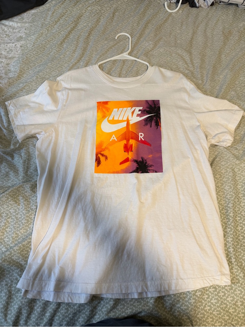 Nike White Crewneck Tee with Subtle Gray Logo